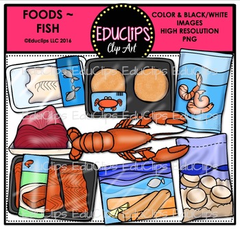 Preview of Food~Fish Clip Art Bundle {Educlips Clipart}