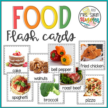 Preview of Food Flash Cards with Real Pictures - 118 words