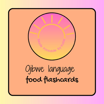 Preview of Food Flashcards in Ojibwe