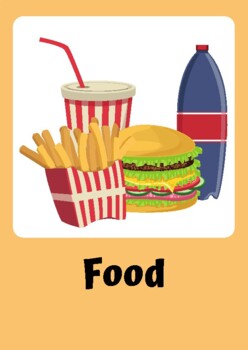 Preview of Food Flashcards in Portuguese/English