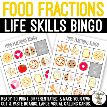 Preview of Food Fractions BINGO Game