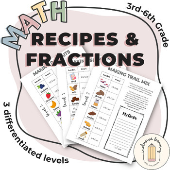 Preview of Food & Fractions: Making a Whole - 3 Differentiated Recipe Activities!