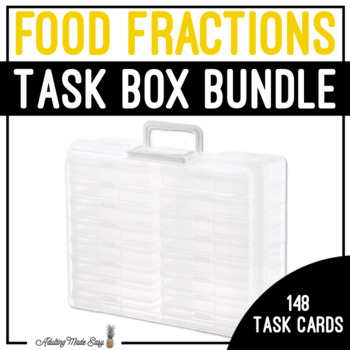 Preview of Food Fractions Task Box Bundle