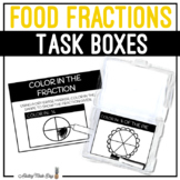 Food Fractions Task Boxes - Color The Fraction