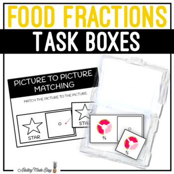 Preview of Food Fractions Task Boxes - Picture to Picture Matching
