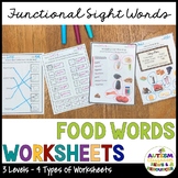 Food Functional Sight Word Worksheets for Reading Comprehe