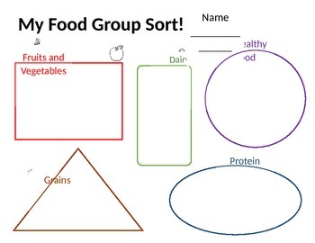 Preview of Food Group Sort