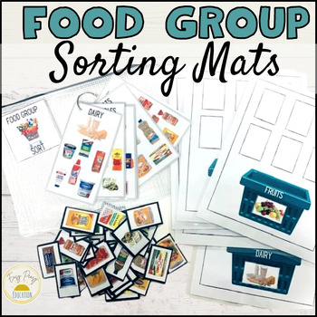 Preview of Food Group Sorting Mats | Real Food Pictures | Food Pyramid | Life Skills