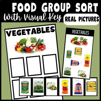 Preview of Food Group Sorting Mats with Visual Key  | Food Pyramid 
