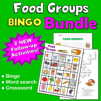 Preview of Food Groups Bingo Bundle Crossword Word Search