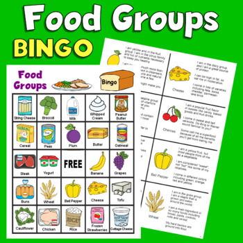 Preview of Food Groups Bingo Game