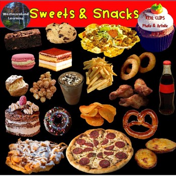 Preview of Food Groups Clip Art Sweets and Snacks Photo & Artistic Digital Stickers