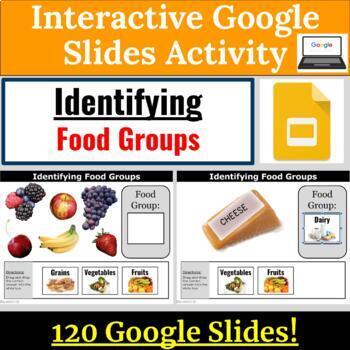 Preview of Food Groups Identification for Special Education Google Slides 