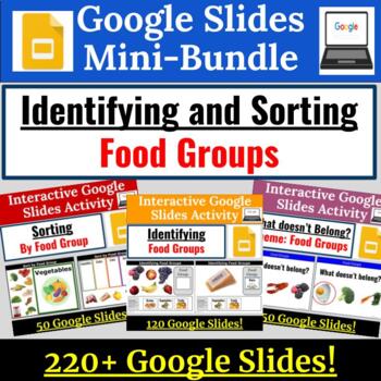 Preview of Food Groups MINI-BUNDLE for Special Education Google Slides REAL IMAGES