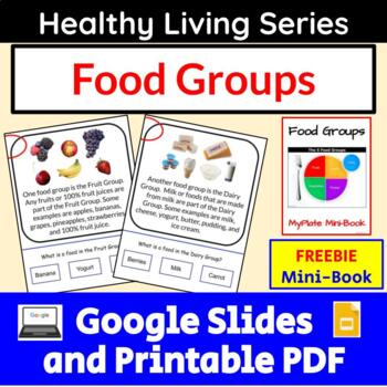 Preview of Food Groups Mini-Book FREEBIE  Special Education Google Slides and PDF