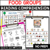 Food Groups Reading Comprehension Passages and Worksheets 