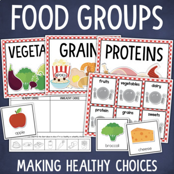 Preview of Food Groups Posters Healthy Food Sort Healthy Eating Worksheet Sorting Activity