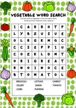 Printable - 10 Word Search Puzzle - Food Groups