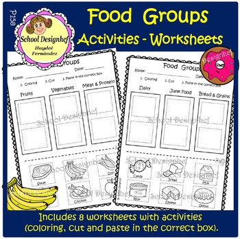 food groups  worksheets school designhcfschool