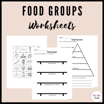 Preview of Food Groups Worksheets and Activities - Sort and Classify, Food Pyramid