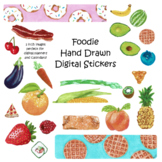 Food Hand Drawn Watercolor Clipart Images, Commercial Use,