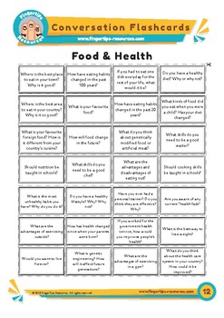 Preview of Food & Health - Conversation Flashcards