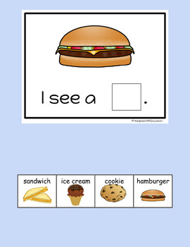 Preview of Food- I See A ____ -Fill in the Blank Flipbook