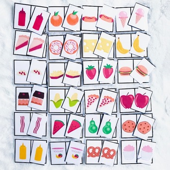 Food Identical Matching Cards by The Bubbly Behaviorist | TPT