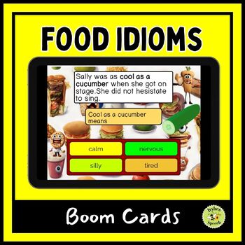 Preview of Food Idioms Figurative Language Activity Digital Boom Cards