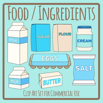 Food / Ingredients / Groceries Baking Goods Color Clip Art Commercial Use