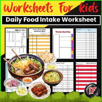Preview of Food Intake Daily Worksheet for all ages
