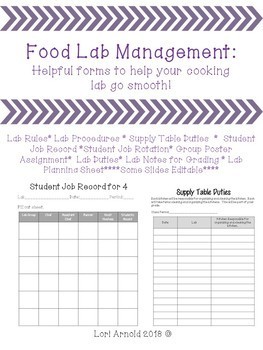 Preview of Cooking Lab Forms