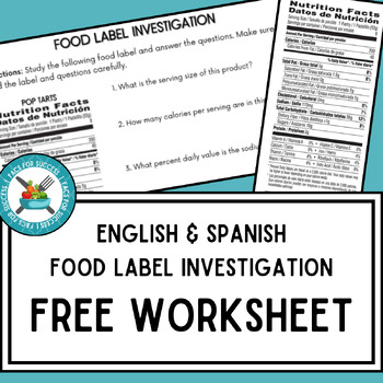 Preview of Food Label Investigation Worksheet - Simple Nutrition Facts Label Review