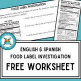 Food Label Investigation Worksheet - Simple Nutrition Fact