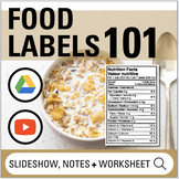 Food Label Slideshow: Notes + Worksheet | Nutrition Facts 