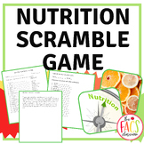 Nutrition Facts Word Scramble | Healthy Eating | Cooking | FCS