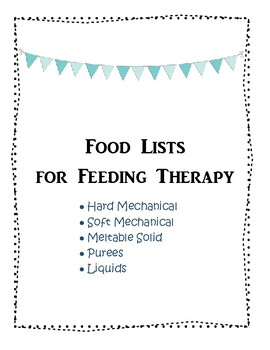 Preview of Food List for Feeding Therapy