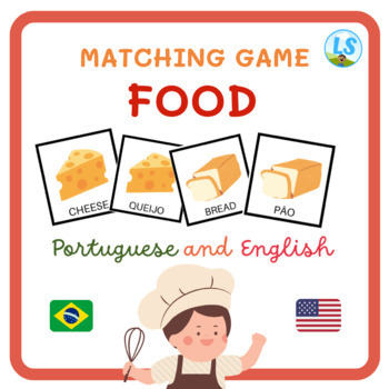 Preview of Food Matching Game - English & Portuguese - Comida em Português e Inglês - Jogo