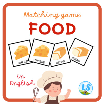 Preview of Food Matching Game in English - Meals - Memory Game