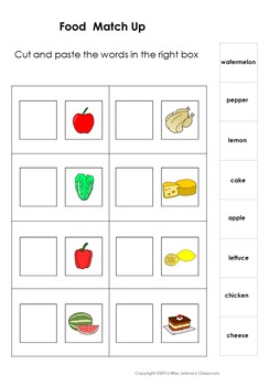 Food Matching Set by Miss Jelena's Classroom | TPT