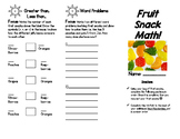 Food Math: Fruit Snack Math! - Fractions, Data Collections