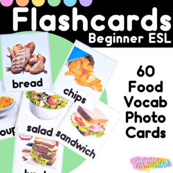 Editable ESL Flashcards Food Meals Dishes Vocabulary Photo Picture Card ...