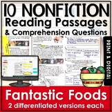 Food Nonfiction Reading Comprehension Passages and Questions