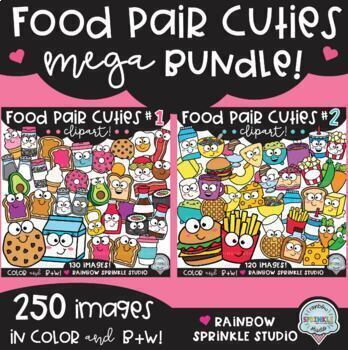 Preview of {1-Day FLASH DEAL!} Food Pair Cuties Clipart MEGA Bundle!