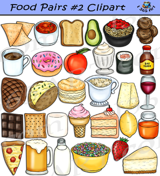 Food Pairs Clipart Set #2 by I 365 Art - Clipart 4 School | TPT