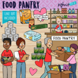 Food Pantry Clipart With Community Volunteers and Donations