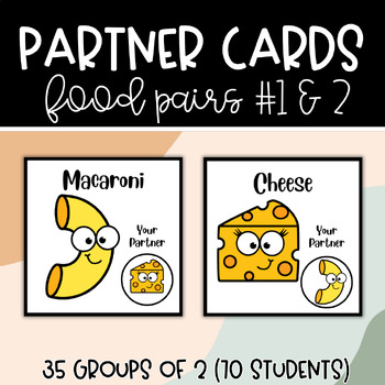 Preview of Food Partner Pairing Cards Bundle | Collaborative Partners & Small Groups