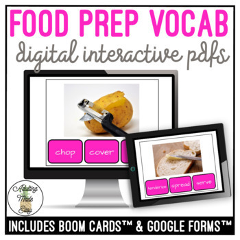 Preview of Food Prep Vocabulary Digital Interactive Activity
