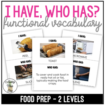Preview of Food Prep Vocabulary - I Have, Who Has? Game