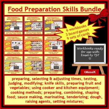 Preview of Food Preparation Skills Cooking workbooks games Easel